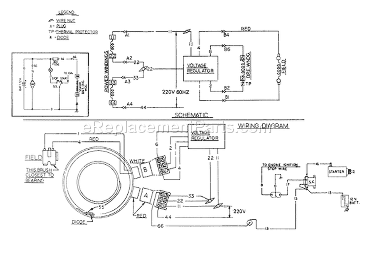 Page E Diagram and Parts List for 8691-0  Briggs and Stratton Generator